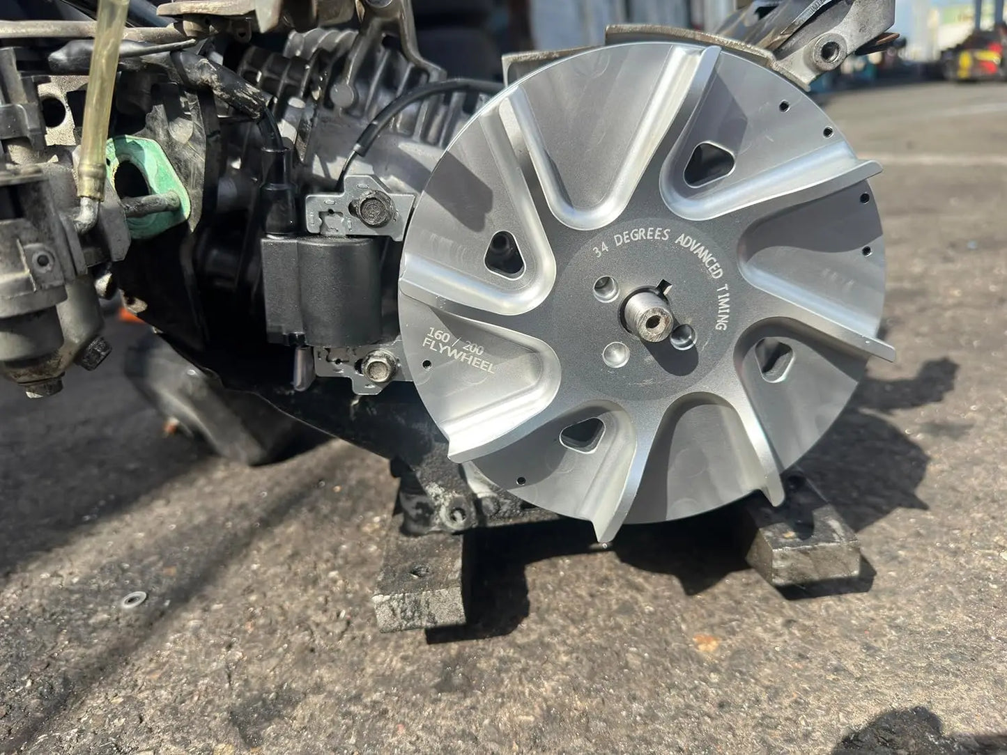 MMB Powersports Silver Billet Aluminum Flywheel For Honda GX200 and Clone Engines