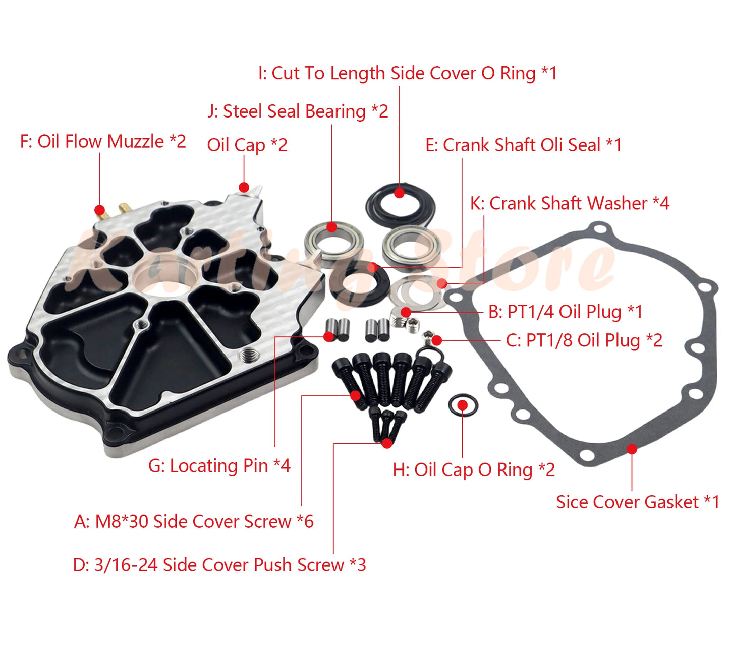 Dual Bearing Sidecover For Honda GX200 Clone Predator 212 Hemi Ghost 224 Die Casting Process